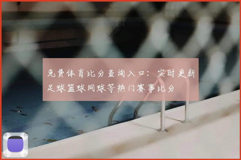 免费体育比分查询入口:实时更新足球篮球网球等热门赛事比分
